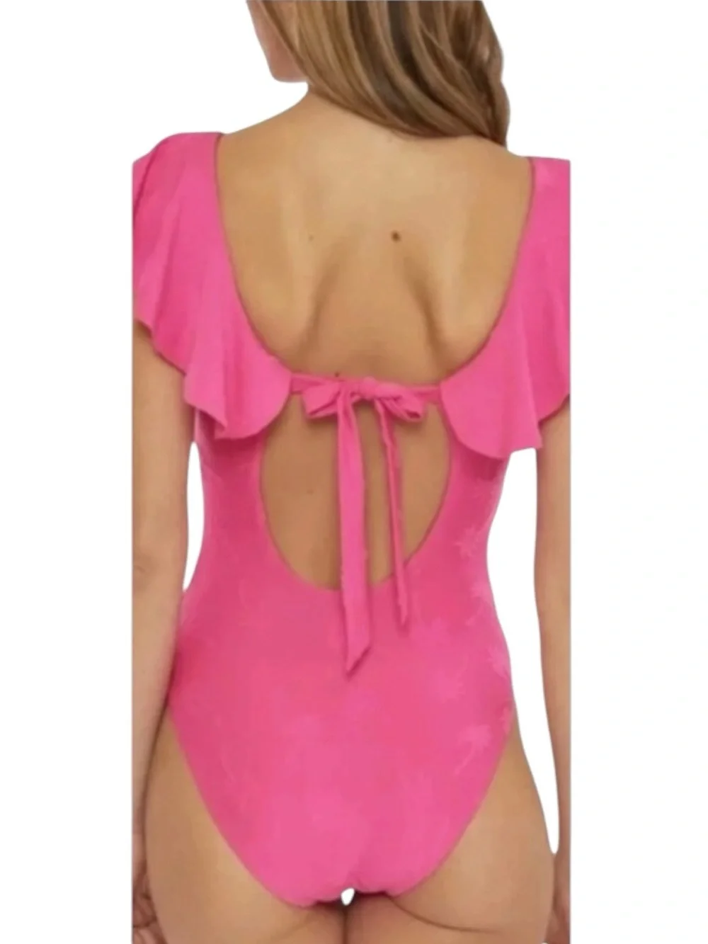 Trina Turk | Atlas Bright Pink Ruffle One-piece. Sz 12 EUC